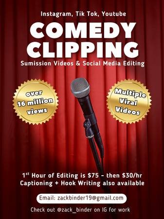 Comedy Clips and Festival Submission Editing (Los Angeles) Comedy Clips and Festival Submission Editing (Los Angeles)