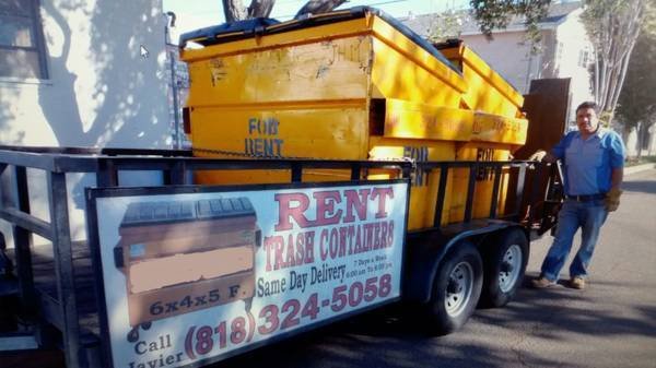 Yellow Trash Bin Dumpster for Rent (Encino) Yellow Trash Bin Dumpster for Rent (Encino)
