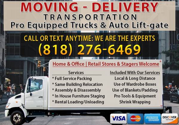 Reliable Expert Movers for West L.A., 818 Valley, Marina, and Long Beach Areas (Small or Large Jobs & Delivery, Local & Long Distance - Insured) Reliable Expert Movers for West L.A., 818 Valley, Marina, and Long Beach Areas (Small or Large Jobs & Delivery, Local & Long Distance - Insured)