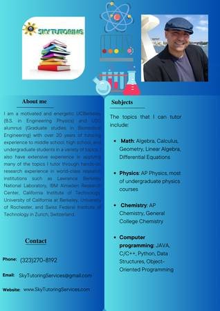 Excellent UC Berkeley Tutoring in Math, and Sciences All Levels (Online) Excellent UC Berkeley Tutoring in Math, and Sciences All Levels (Online)