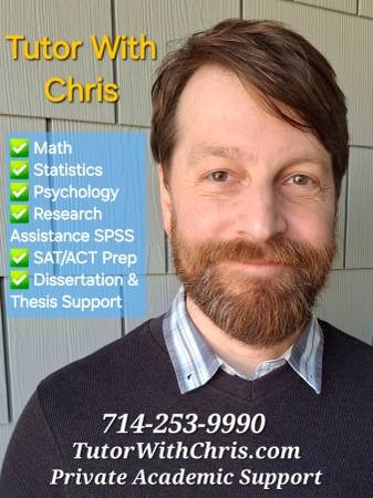 Private Tutor - Stats, Math, SAT, ACT, SPSS, Geometry, Trig & More (Los Angeles & Surrounding Areas) Private Tutor - Stats, Math, SAT, ACT, SPSS, Geometry, Trig & More (Los Angeles & Surrounding Areas)