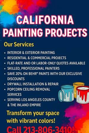 California Painting Projects - Full Home Makeovers Start Here! (Westwood) California Painting Projects - Full Home Makeovers Start Here! (Westwood)