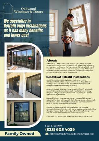 Retrofit Window and Door Specialist (Palmdale/Lancaster/Santa Clarita) Retrofit Window and Door Specialist (Palmdale/Lancaster/Santa Clarita)