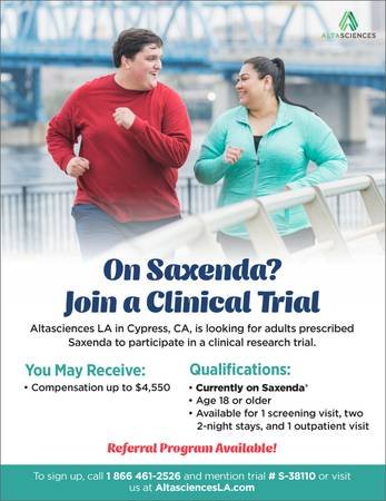 Saxenda Users Needed for Clinical Trial | Trial # S-38110 (Cypress, California)s