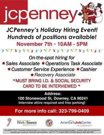 JC Penney Holiday Hiring Event (Downey)s