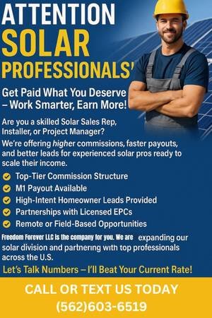 Solar Sales Representatives Needed – Highest Commissions + Fast Payouts (Los Angeles)s