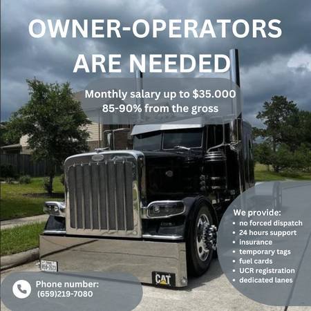 Owner Operator CDL A with Potential of $35,000 Monthlys